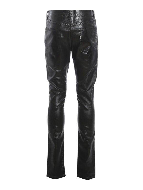 saint laurent coated jeans