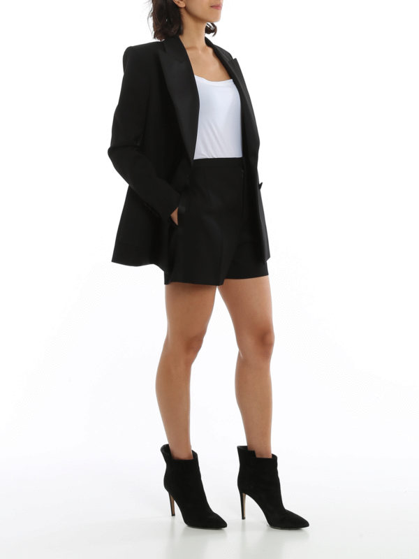 SAINT LAURENT: Trousers Shorts online - Wool short trousers with satin bands