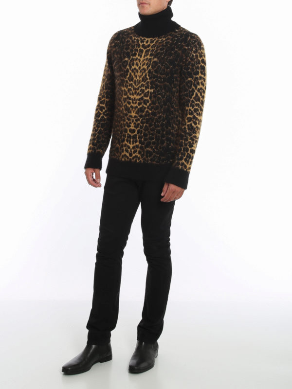 saint laurent leopard sweater