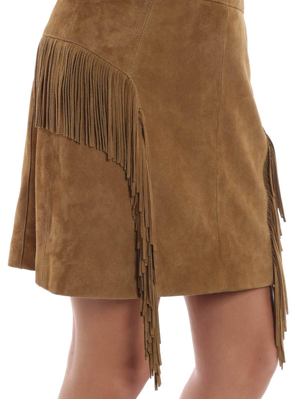 saint laurent fringe skirt