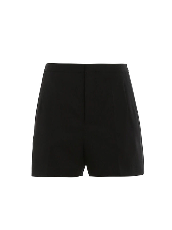 SAINT LAURENT: Trousers Shorts - Wool short trousers with satin bands