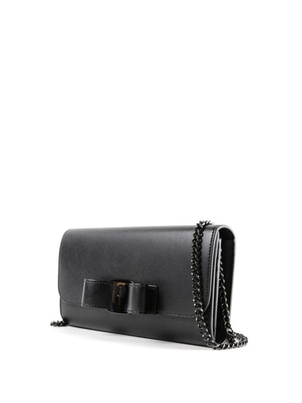 salvatore ferragamo black clutch