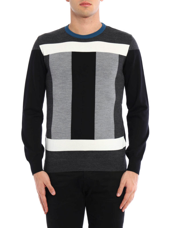 Colour block wool sweater 