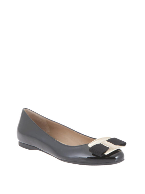 patent leather flats with bow