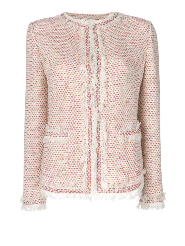 tweed frayed jacket