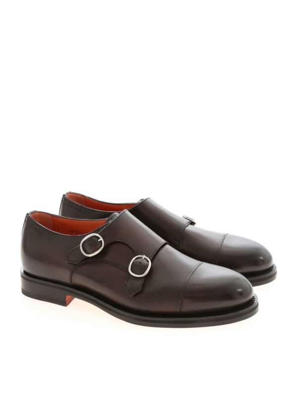 راحتی Santoni - Brown Monk Strap 