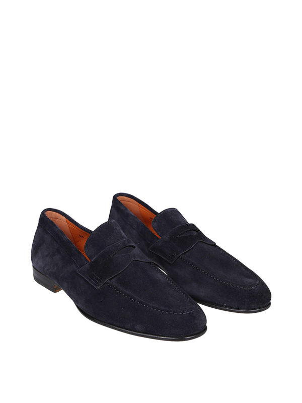 santoni loafers suede