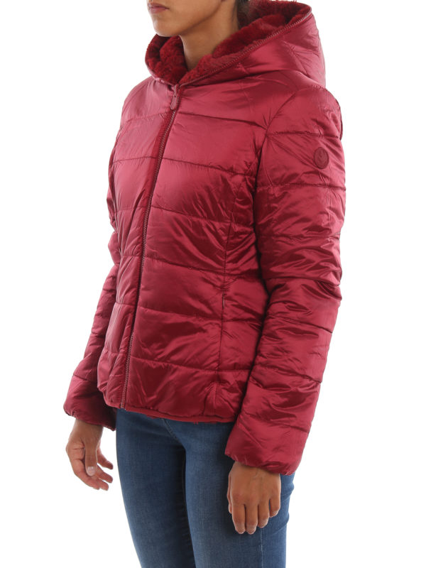 nylon reversible puffer jacket 