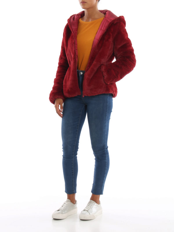 nylon reversible puffer jacket 