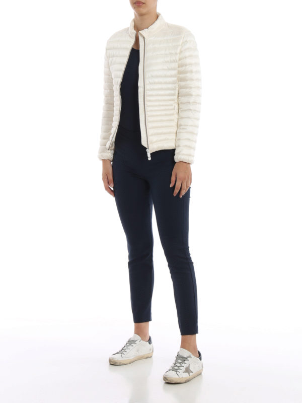 Shiny white quilted puffer jacket 