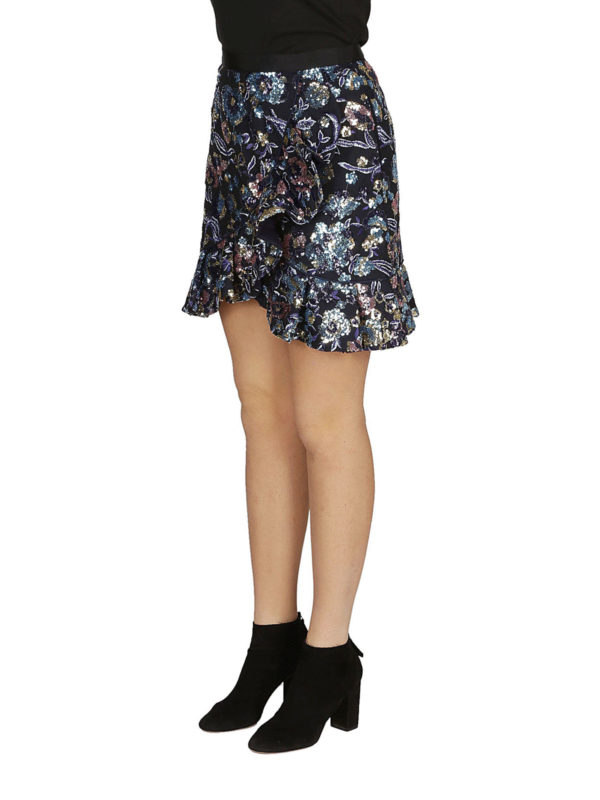 Sequin embellished frilled mini skirt 