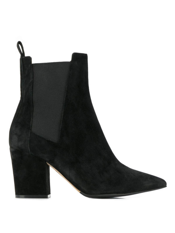 black suede ankle boots chunky heel