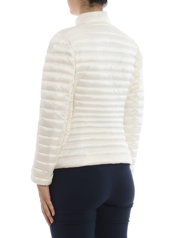 Shiny white quilted puffer jacket 