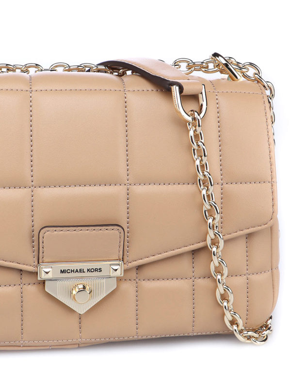 soho large quilted suede shoulder bag