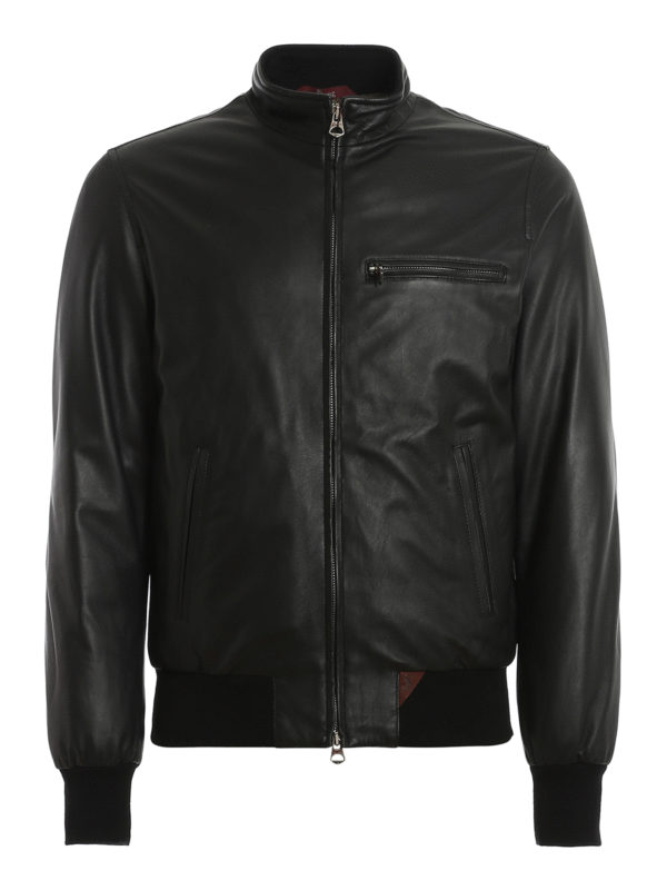 Leather jacket Stewart - Jonathan padded leather jacket ...