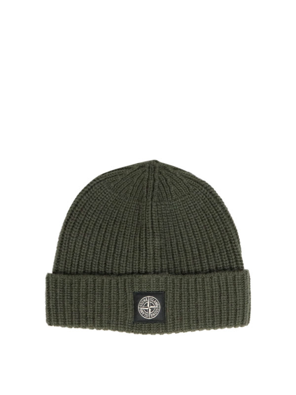 Rib knitted wool beanie 