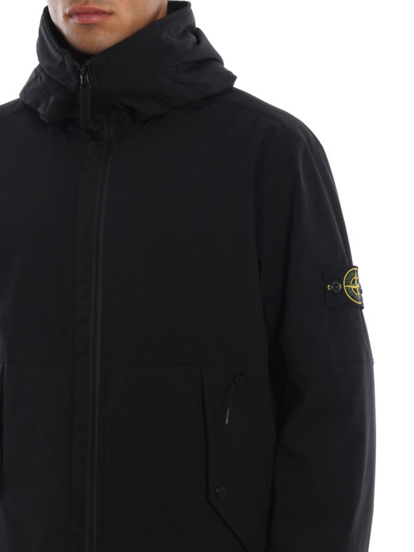 stone island black shell jacket