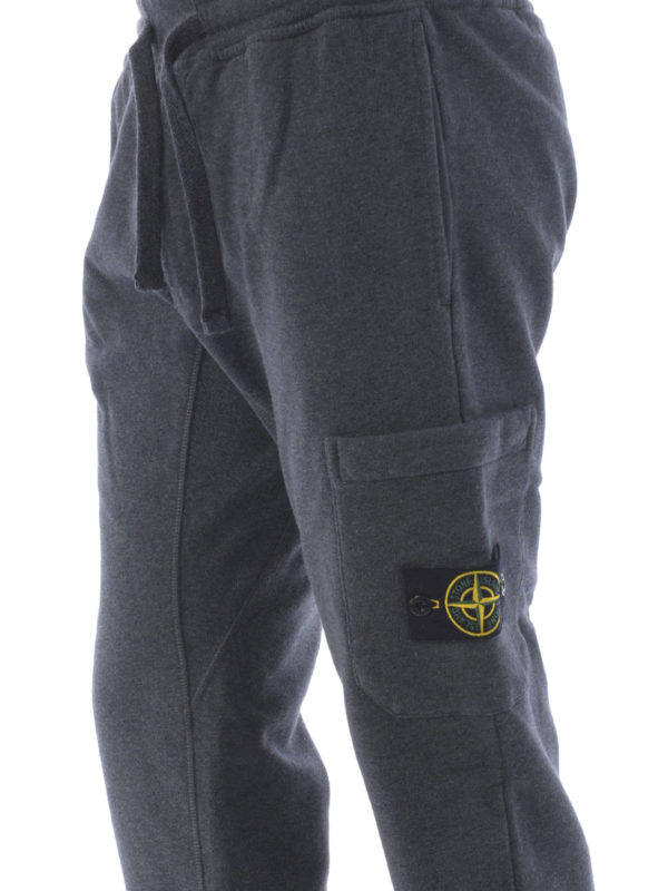 Grey cotton fleece track pants 