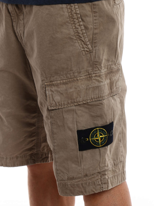 stone island cargo shorts khaki