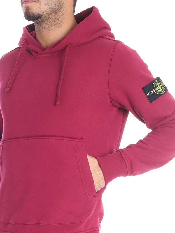 stone island cotton fleece hoodie