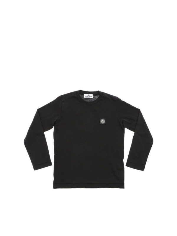 black long sleeve stone island t shirt