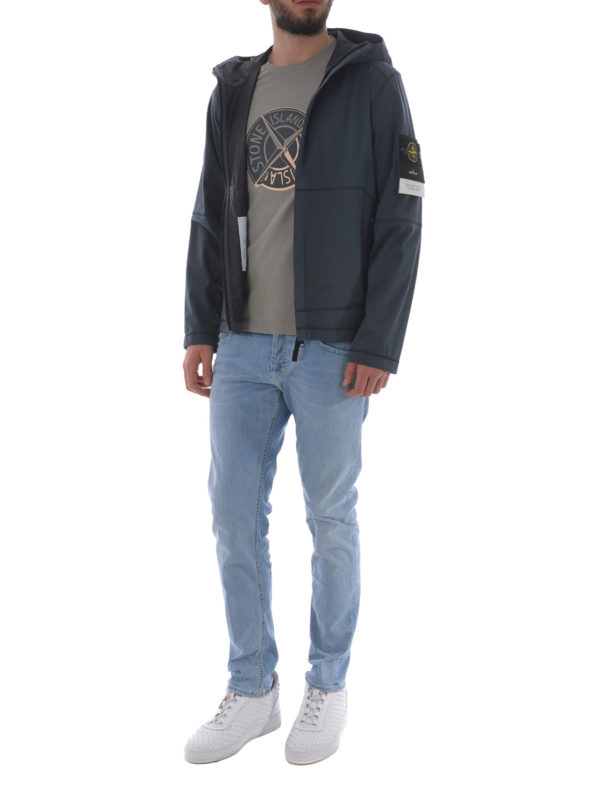 stone island light soft shell si check grid