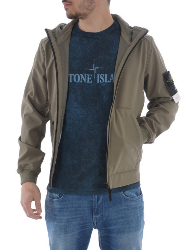 stone island soft shell jacket khaki