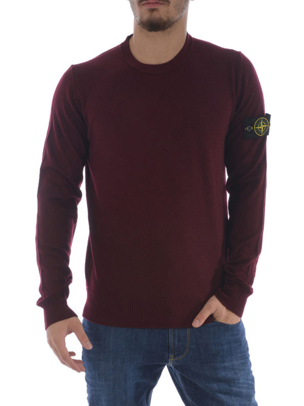 stone island red crewneck