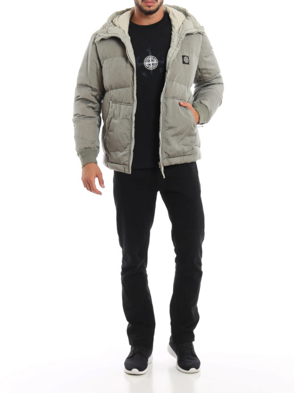 metallic ripstop hooded jacket