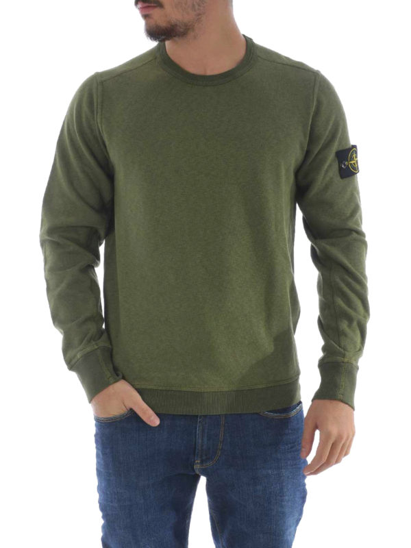 Sweatshirts \u0026 Sweaters Stone Island - Green faded cotton sweatshirt -  63561V0155