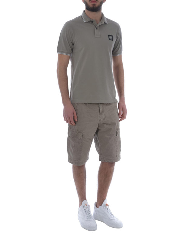 stone island khaki cargo shorts