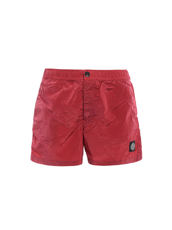 stone island swim shorts red