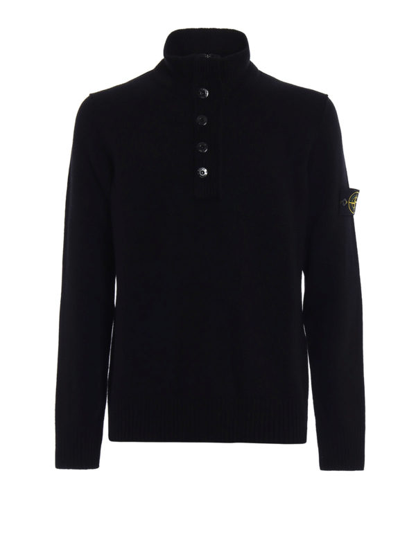 button polo neck jumper