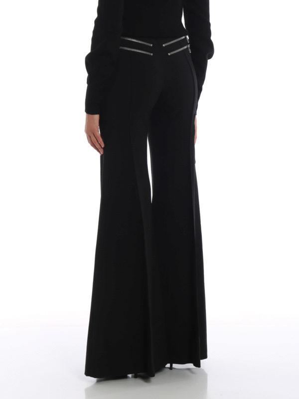 Stretch wool flared trousers 