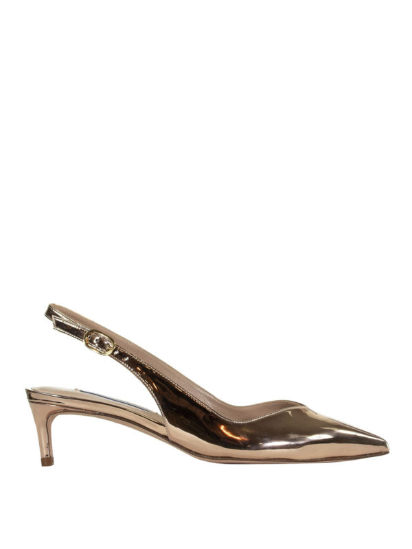 gold slingbacks