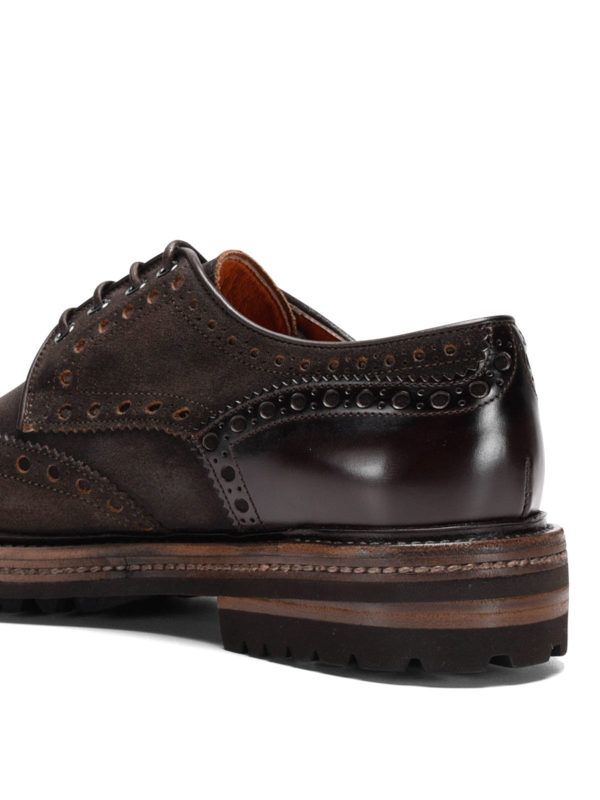 deksel etiket smal Lace-ups shoes Santoni - Suede and leather lace-ups - MGMN11663JL2IHNDT50