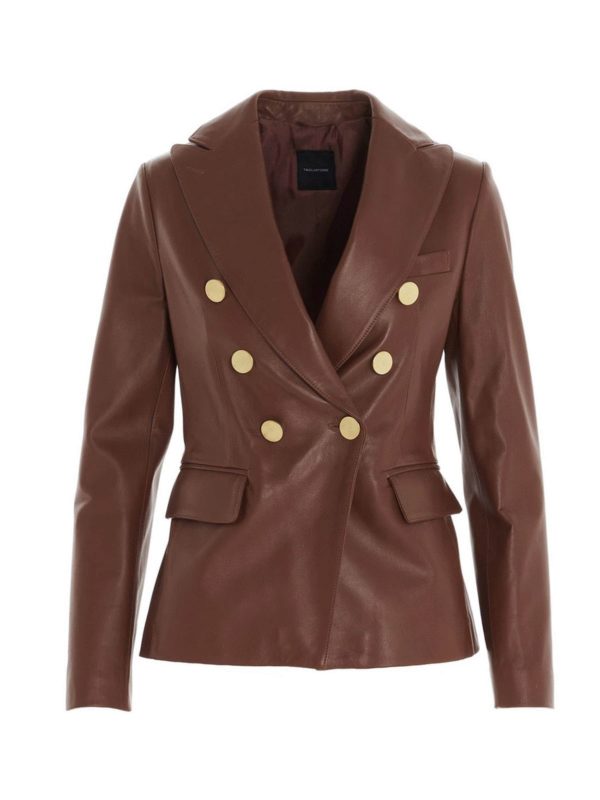 Leather jacket Tagliatore - Lizzie leather blazer - LIZZIEA2010COCCIO