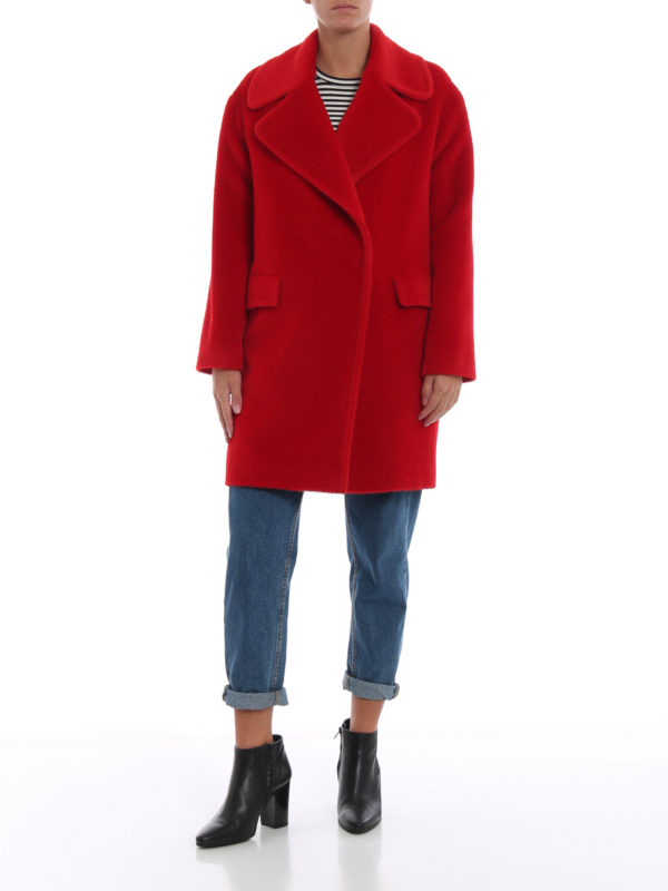 red alpaca coat