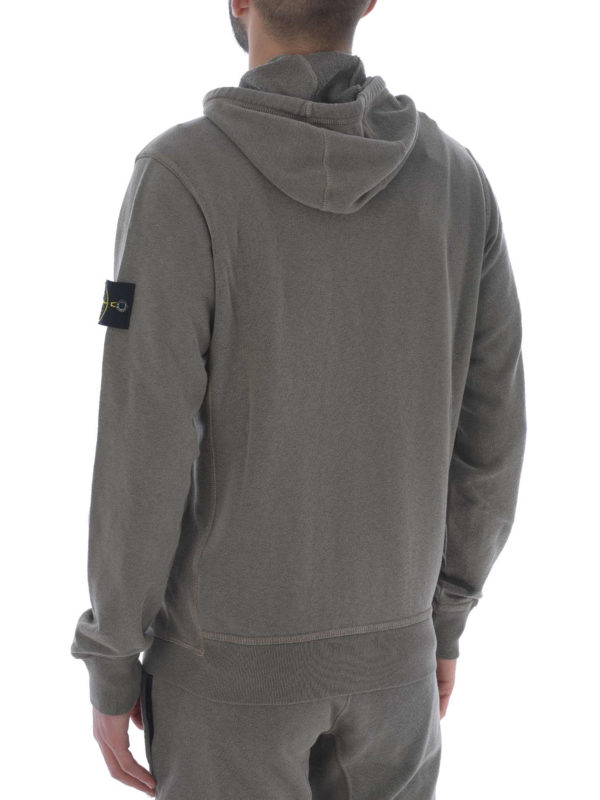 taupe stone island hoodie