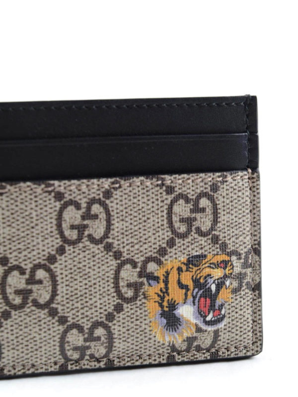 Gucci - Tiger print GG Supreme card holder - wallets & purses - 451277 K5X1N 8666