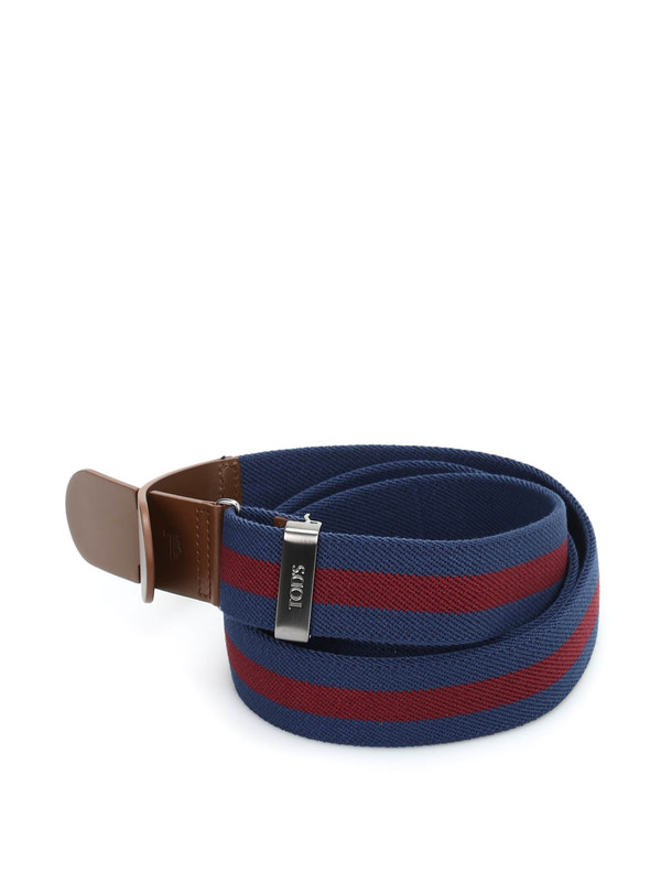 Tod&#39;S - Canvas and leather belt - belts - XCMCP770100J219847 | mediakits.theygsgroup.com