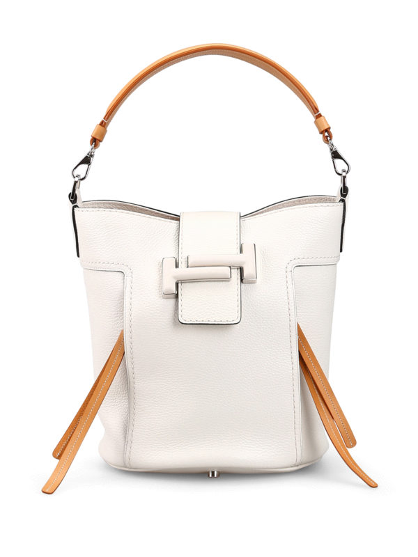 Bucket bags Tod'S - Double T white leather bucket bag - XBWDOTK0200KJ13Q08