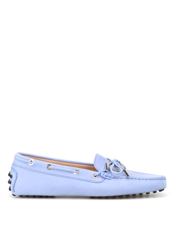 tod's light blue loafers