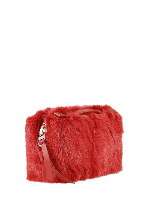 red fur bag
