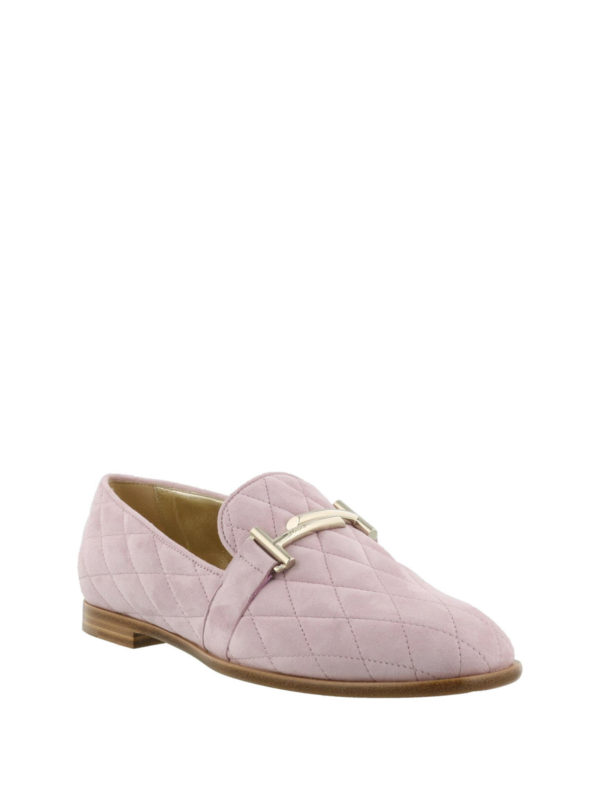 Double T quilted suede loafers 
