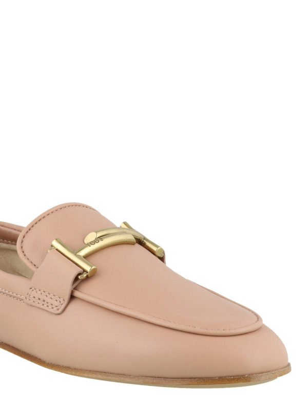 Metal Double T detailed leather loafers 
