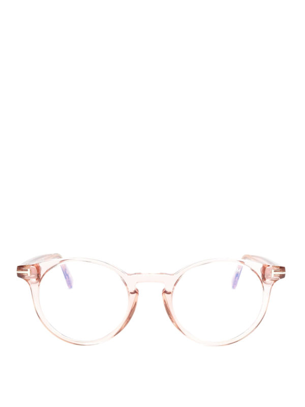 Glasses Tom Ford - Light pink transparent round glasses - FT5557B072