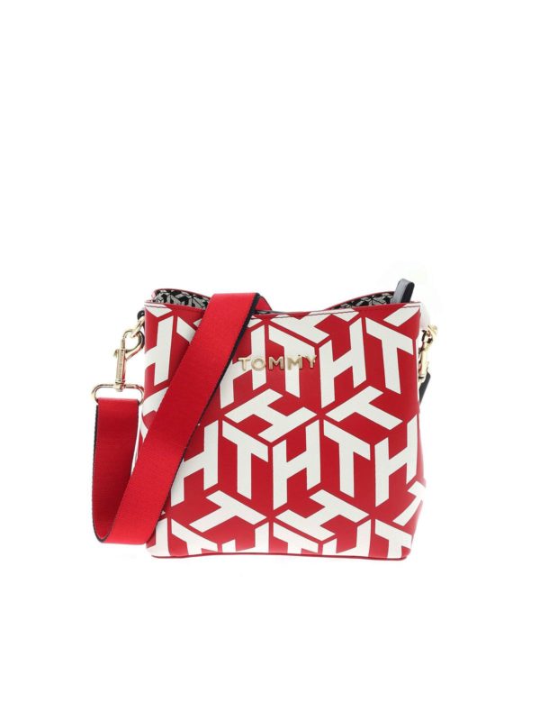 Bucket bags Tommy Hilfiger Iconic Tommy bucket bag in red AW0AW08626XAF