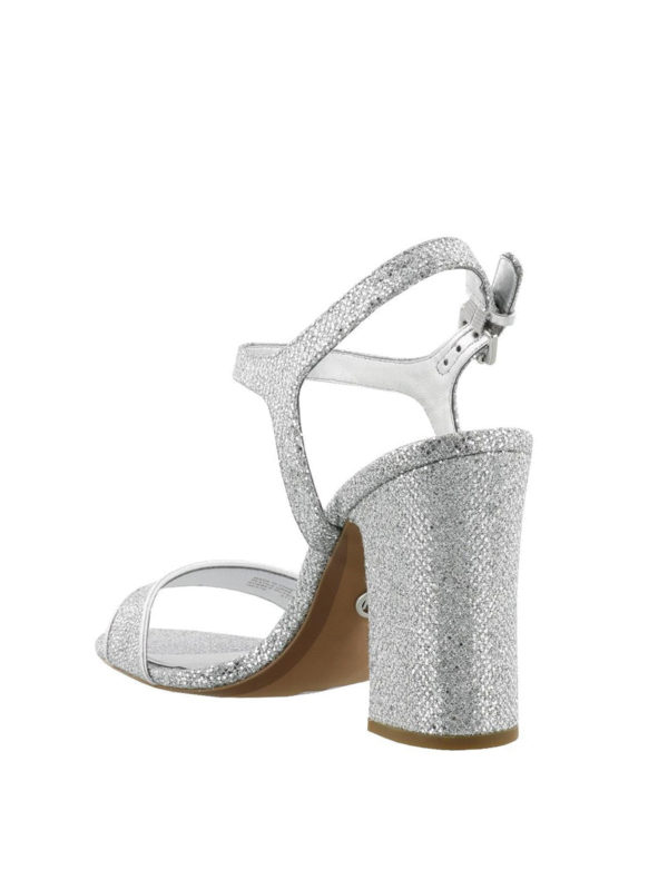 michael kors silver glitter heels