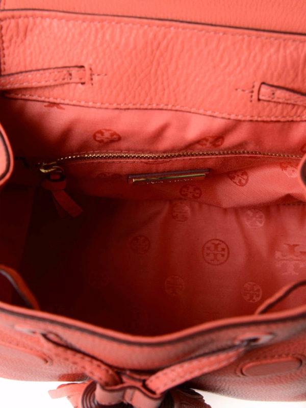 tory burch red leather backpack